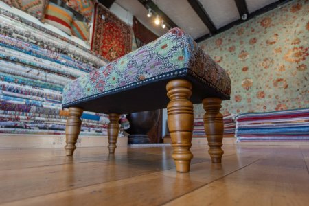 Hand-Made Mazar Kilim Footstool From Afghanistan