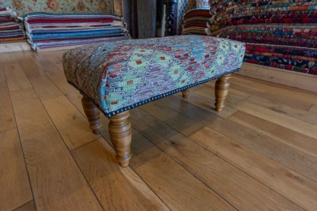 Hand-Made Mazar Kilim Footstool From Afghanistan