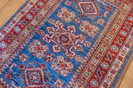 Hand-Knotted Kazak Rug From Afghanistan