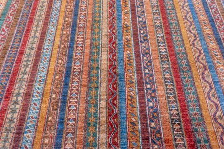 Hand-Knotted Khorjin Rug From Afghanistan