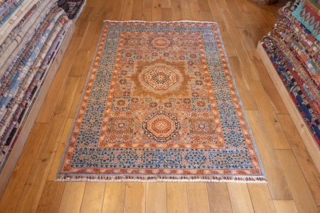 Hand-Knotted Fine Mamluk Rug From Afghanistan