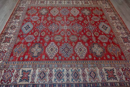 Hand-Knotted Kazak Rug From Afghanistan