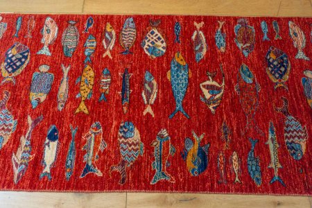Hand-Knotted Khorjin Runner From Afghanistan