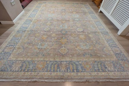 Hand-Knotted Ziegler Rug From Afghanistan