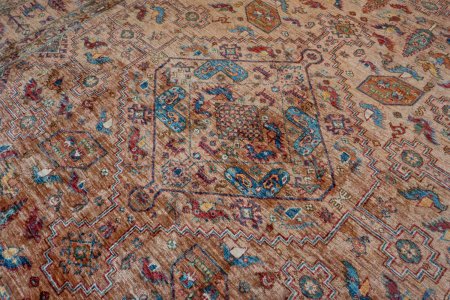 Hand-Knotted Khorjin Rug From Afghanistan