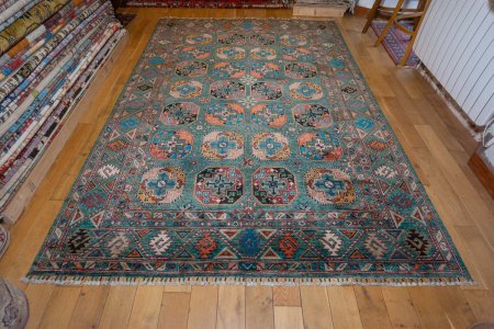 Hand-Knotted Ersari Rug From Pakistan