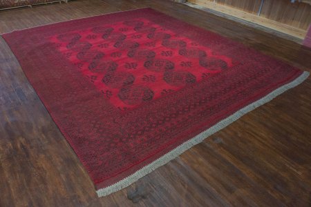 Hand-Knotted Chal-A-Shator Rug From Afghanistan