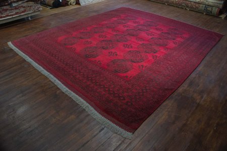 Hand-Knotted Chal-A-Shator Rug From Afghanistan