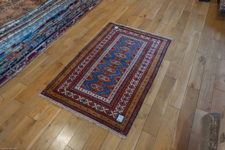 Hand-Knotted Meshed Baluch Rug From Iran (Persian)