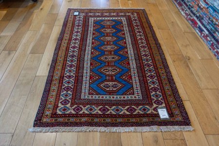 Hand-Knotted Meshed Baluch Rug From Iran (Persian)