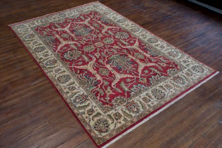 Hand-Knotted Agra Tabriz Rug From India