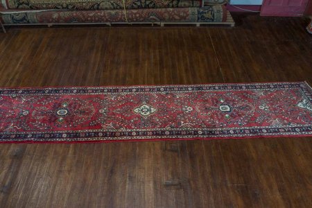 Hand-Knotted Mehreban Runner From Iran (Persian)