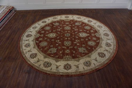 Hand-Knotted Agra Ziegler Rug From India