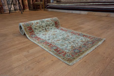 Hand-Knotted Indo Serapi Runner From India