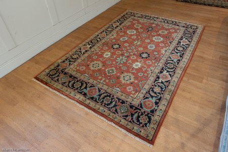 Hand-Knotted Indo Serapi Rug From India
