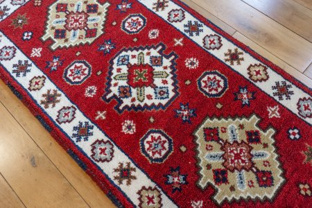 Hand-Knotted Indo Kazak Rug From India