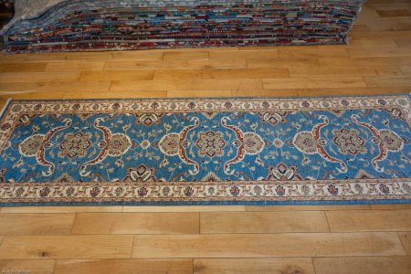 Hand-Knotted Ziegler Runner From Afghanistan