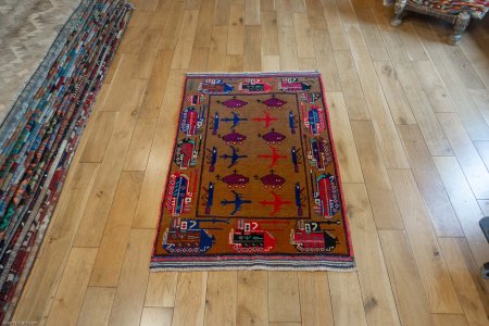 Hand-Knotted Baluch War Rug From Afghanistan