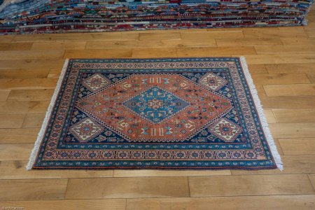 Hand-Knotted Kashkouli Rug From Iran (Persian)