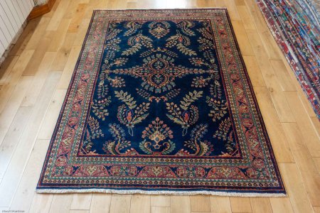 Hand-Knotted Indo Sarouq Rug From India