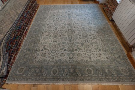 Hand-Knotted Indo Ziegler Rug From India