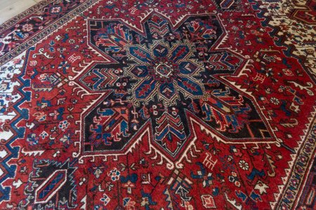 Hand-Knotted Heriz Rug From Iran (Persian)