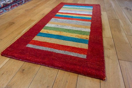 Hand-Knotted Indo Gabbeh Rug From India