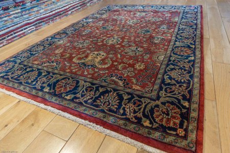 Hand-Knotted Mashad Palace Rug From India