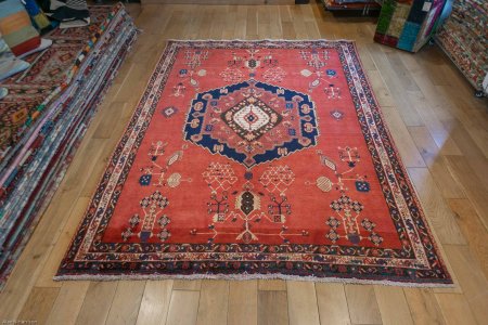 Hand-Knotted Sirjand Rug From Iran (Persian)