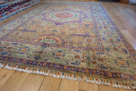 Hand-Knotted Fine Mamluk Rug From Afghanistan