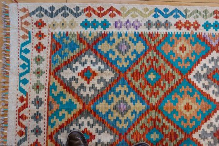 Hand-Made Mazar Kilim From Afghanistan