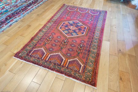 Hand-Knotted Hamadan Rug From Iran (Persian)