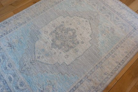 Hand-Knotted Afghan Oushak Rug From Afghanistan