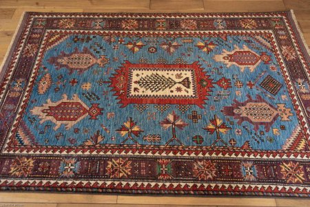 Hand-Knotted Waziri Rug From Afghanistan