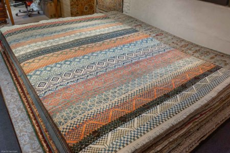 Hand-Knotted Modern Afghan Rug From Afghanistan