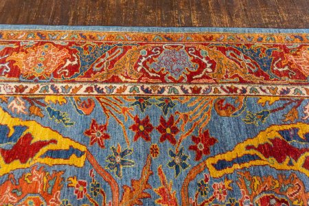 Hand-Knotted William Morris Design Rug From Afghanistan