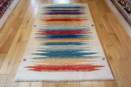 Hand-Knotted Loribaft Rug From Afghanistan