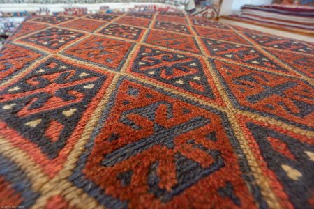 Hand-Made Mushwani Kilim Stool From Afghanistan