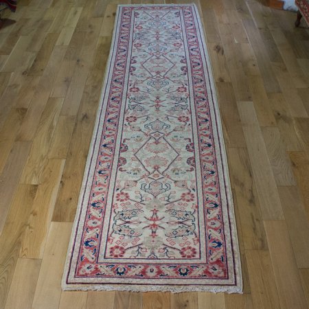 Hand-Knotted Ziegler Runner From Afghanistan