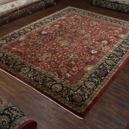 Hand-Knotted Mashad Palace Rug From India