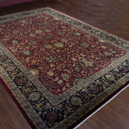 Hand-Knotted Mashad Palace Rug From India