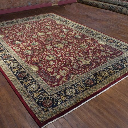 Hand-Knotted Mashad Palace Rug From India