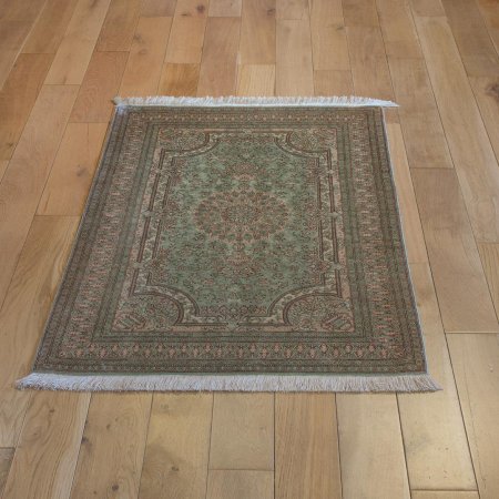 Hand-Knotted Qum Silk Rug From Iran (Persian)