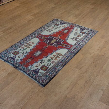 Hand-Knotted Meshed Baluch Rug From Iran (Persian)