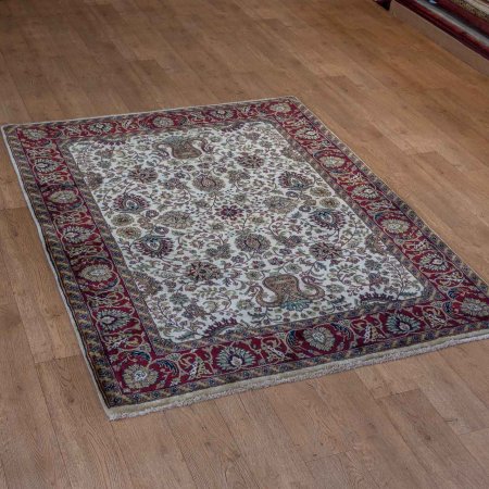 Hand-Knotted Mashad Palace Rug From India