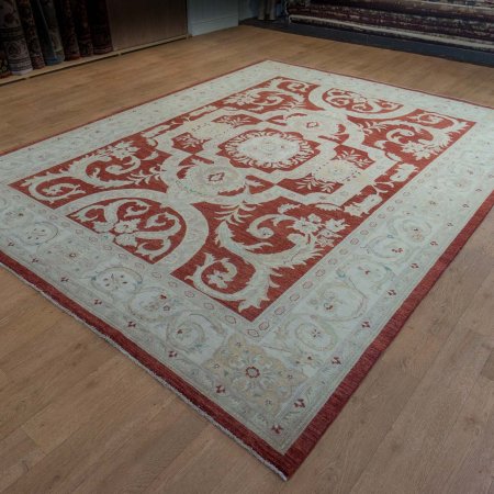 Hand-Knotted Ziegler Rug From Afghanistan