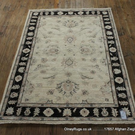 Hand-Knotted Ziegler Rug From Afghanistan