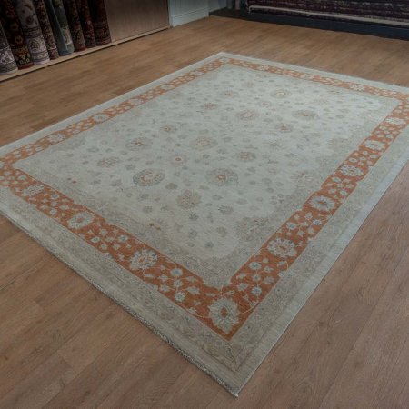 Hand-Knotted Ziegler Rug From Afghanistan