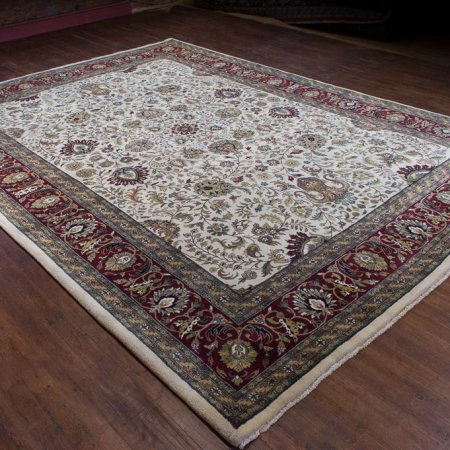 Hand-Knotted Mashad Palace Rug From India