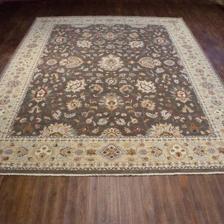 Hand-Knotted Agra Ziegler Rug From India